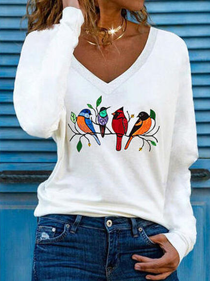 

Animal Print Regular Fit Cotton Blends Shirts & Tops, White, Tops