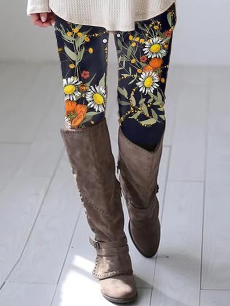 

Vacation Floral Leggings, Multicolor, Leggings