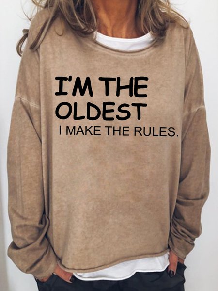 

I'm The Oldest Women's Sweatshirts, Light brown, Hoodies&Sweatshirts