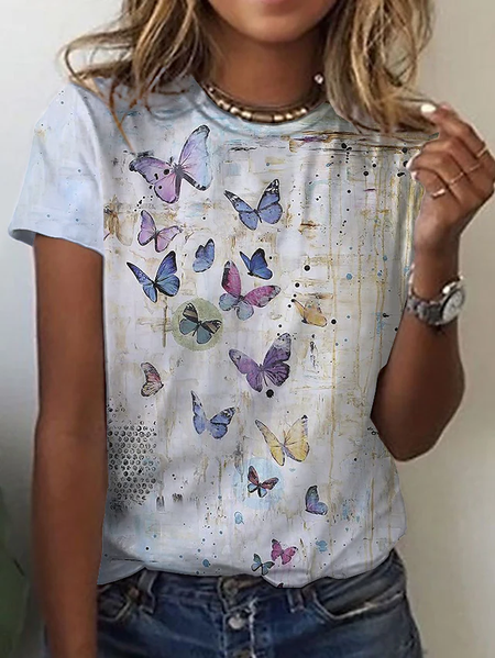 

Butterfly Casual Regular Fit Shirts & Tops, Gray, Tops