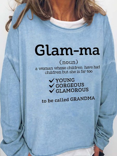 

Glamma Casual Crew Neck Cotton Blends Sweatshirts, Light blue, Hoodies&Sweatshirts