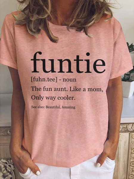 

Funtie Definition Auntie Casual T-shirt, Pink, T-shirts