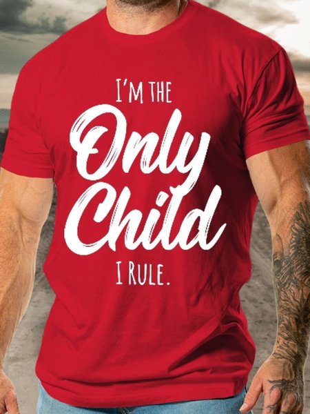 

Men's Only Child Shirt I Am The Only Child I Rule T-shirt, Red, T-shirts