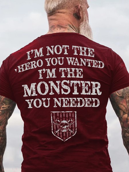 

Vikings Monster You Needed Cotton Short Sleeve Crew Neck T-shirt, Red, T-shirts