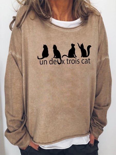 

Un Deux Trois Cat Sweatshirts, Khaki, Hoodies&Sweatshirts