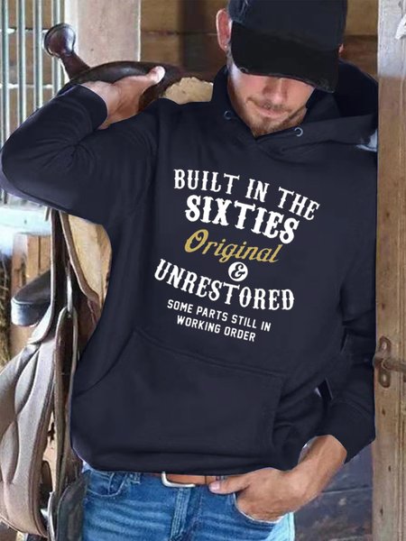 

Built In The Sixties Printed Hooded Sweatshirt, Purplish blue, Hoodies&Sweatshirts