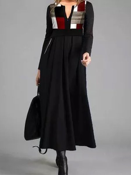 

Color Block Elegant Loosen Tie Dye Dress, Multicolor, Casual Dresses