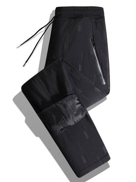 

Men's Thick Warm, Waterproof, Windproof Stretch Waist Trousers, Black-grey, Pants