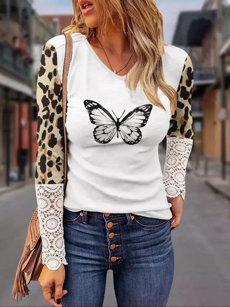 

Regular Fit Butterfly Shirts & Tops, Multicolor, Long sleeve tops