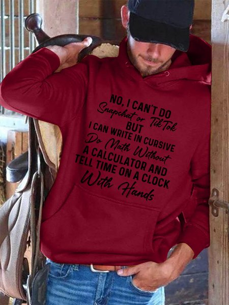

No I Can't Do Snapchat Or TikTok Men's hooded sweatshirt, Red, Hoodies&Sweatshirts