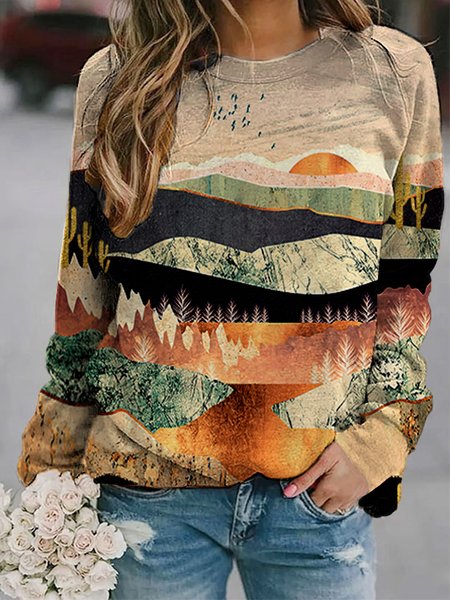 

Crew Neck Casual Regular Fit Sweatshirt, Multicolor, Hoodies&Sweatshirts