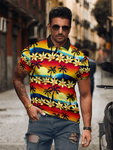 

Hawaii Plant Flowers Coconut POLO Shirt, As picture, Polos