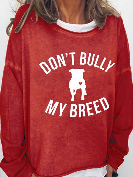 

Don't Bully My Breed Crew Neck Sweatshirts, Red, Hoodies&Sweatshirts