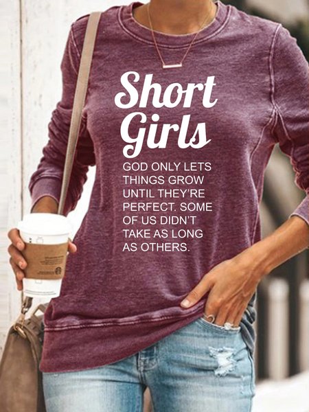 

Women's Funny Words Short Girls Sweatshirt, Red, Hoodies&Sweatshirts