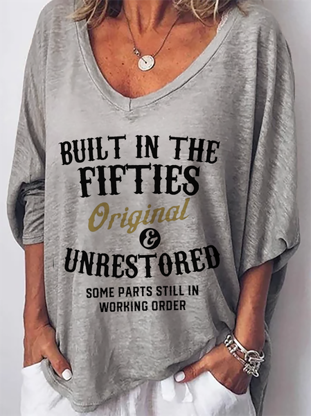 

Plus size Letter Casual T-shirt, Gray, T-Shirts