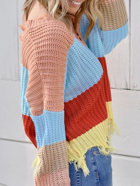

Casual Acrylic Color Block Sweater, Knitwear & Sweaters