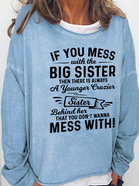 

The Big Sister Funny Casaul Sweatshirts, Light blue, Hoodies&Sweatshirts