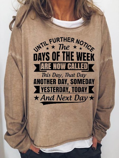 

The Days Of The Week Women's Sweatshirt, Light brown, Hoodies&Sweatshirts