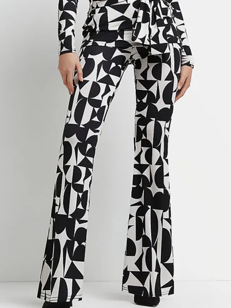 

Geometric Pants, As picture, Flared Pants
