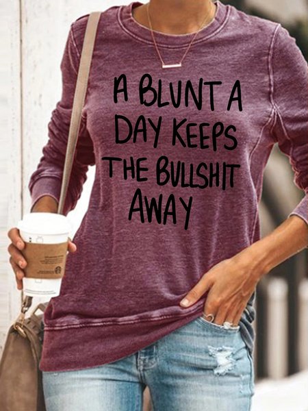 

A Blunt A Day Keeps the Bullshit Away Sweatshirt, Red, Hoodies&Sweatshirts
