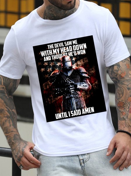 

The Devil Saw Me With My Head Down And Thought He'd Won Men's T-shirt, White, T-shirts