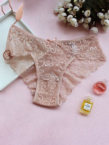 

Lace Sexy Low-rise Plus Size Panties, Apricot, Panties