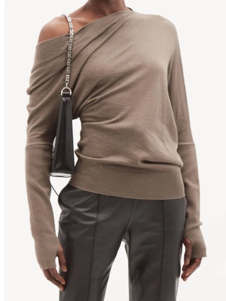 

Simple Daily Off The Shoulder Solid Top, Coffee, Tops