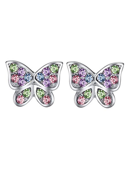 

Elegant Cat Butterfly Heart Rhinestone Stud Earrings, Color3, Necklaces