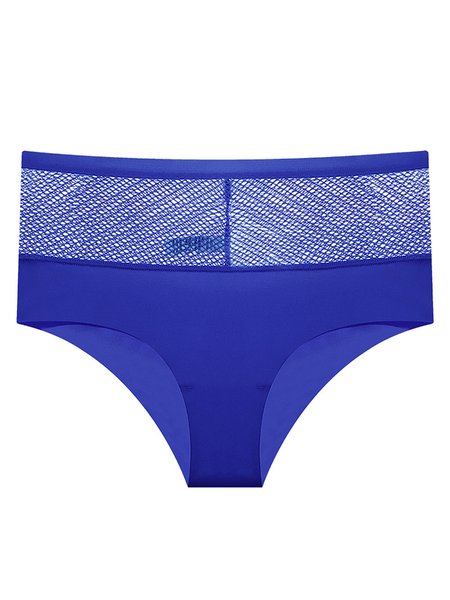 

Sexy Ice Silk Plus Size High Waist Briefs, Blue, Panties