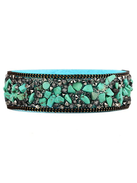 

Personalized Crystal Gravel Bracelet, Cyan, Bracelets