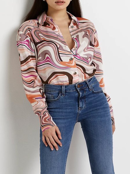 

Abstract Statement Loosen Shirts & Tops, As picture, Blouses and Shirts