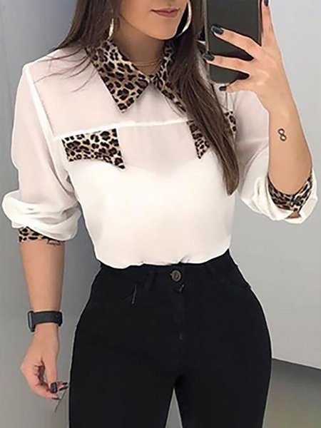 

Simple Regular Fit Color Block Daily Top, As picture, Tops