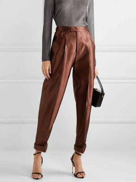 

Daily Regular Fit Solid Pants, As picture, Cropped Pants