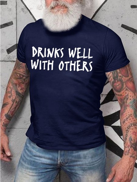 

Drinks Well With Others Men's T-shirt, Deep blue, T-shirts