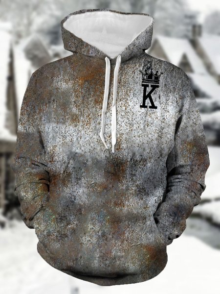 

Long Sleeve Hooded Cotton Sweatshirt, As picture, Hoodies