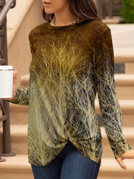 

Vintage Plants Ombre Shirts & Tops, Multicolor, Tops