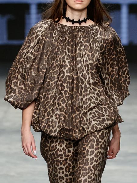 

Loosen Vintage Leopard Shirts & Tops, As picture, Tops