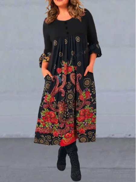 biancheria Ligeous vestiti insieme a Girocollo, Nero, Maxi Dresses