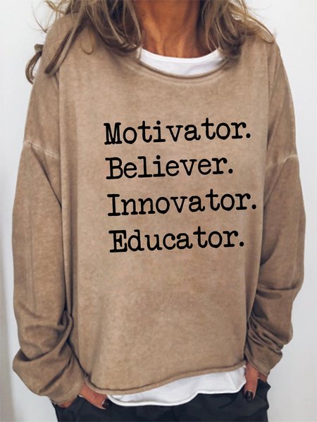 

Motivator Believer Innovator Educator Sweatshirt, Khaki, Hoodies&Sweatshirts