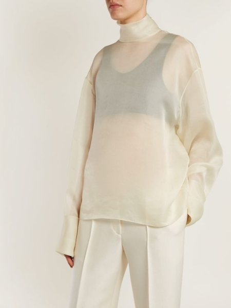 

Spring Loosen Simple Daily Household Lightweight Long sleeve Tops, Apricot, Tops