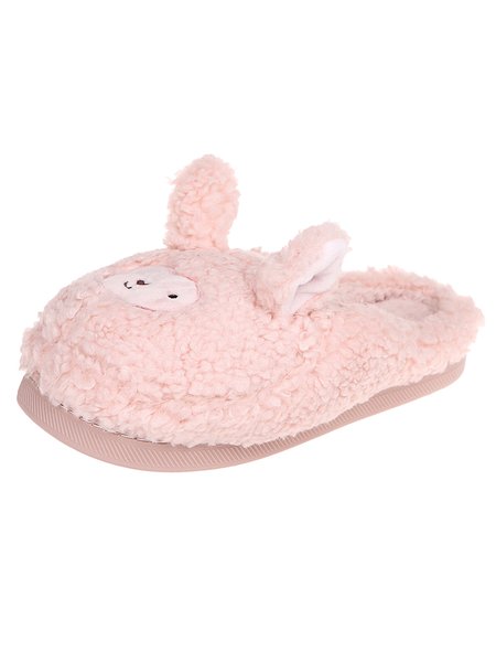 Casual Cute Lamb Wool Warm Slippers, Pink, Sandals