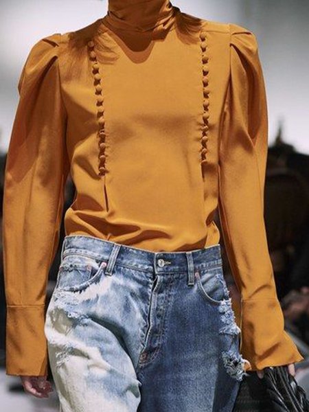 

Statement Regular Fit Plain Daily Top, Yellow, Tops