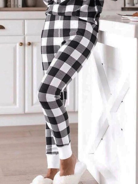

Regular Fit Grid Pants, Multicolor, Pants