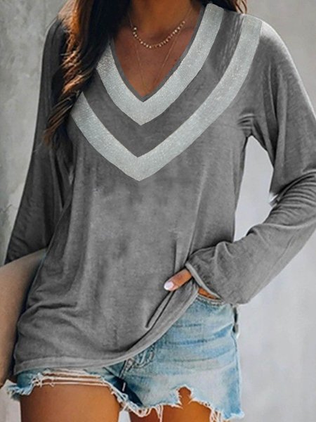 

Loosen Off Shoulder Shirts & Tops（accessory not included）, Gray, Long sleeve tops