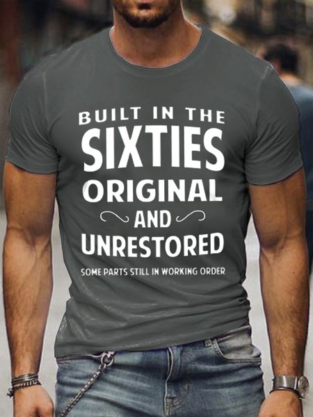 The Sixties Unrestored Men's Shirt & Top, Gray, T-shirts