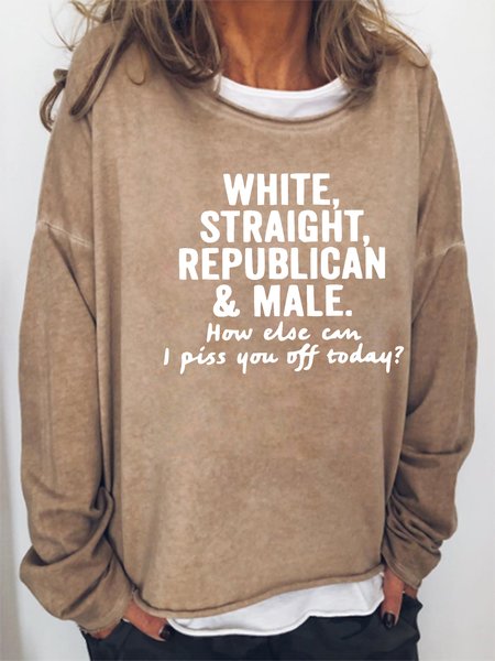 

White Straight Republican and Male Sweatshirt, Khaki, Hoodies&Sweatshirts