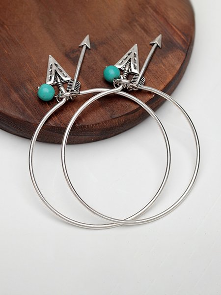 

Simple Turquoise Arrow Alloy Bracelet, Silver, Bracelets