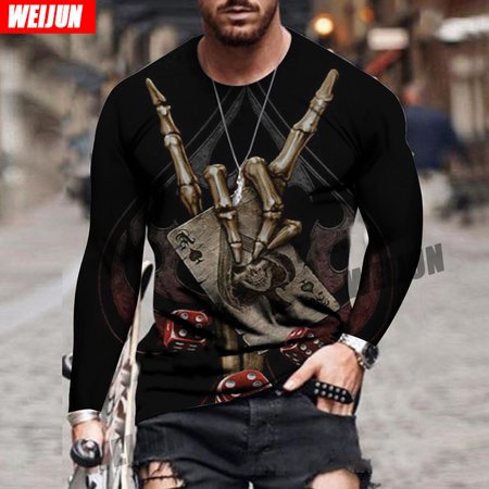 

Digital 3D printed street long-sleeved T-shirt, Color5, T-shirt