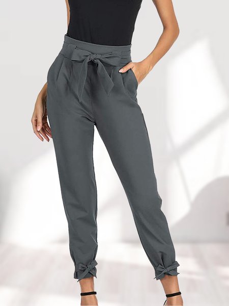 

Lace-work and leisure Solid Pants, Sage green, Pants