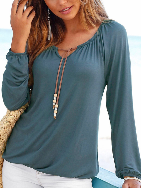 

Cotton Blends Cable V Neck Lightweight Shirts & Tops, Blue, Tops